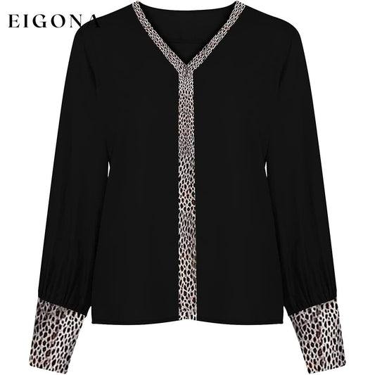 Women's Sexy Leopard Print Shirt Black __stock:200 clothes refund_fee:800 tops