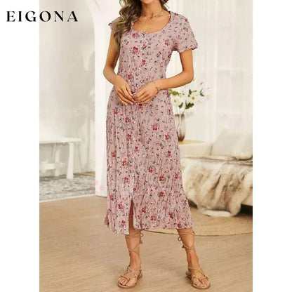 Women's Shift Short Sleeve Floral Print Dress __stock:200 casual dresses clothes dresses refund_fee:1200