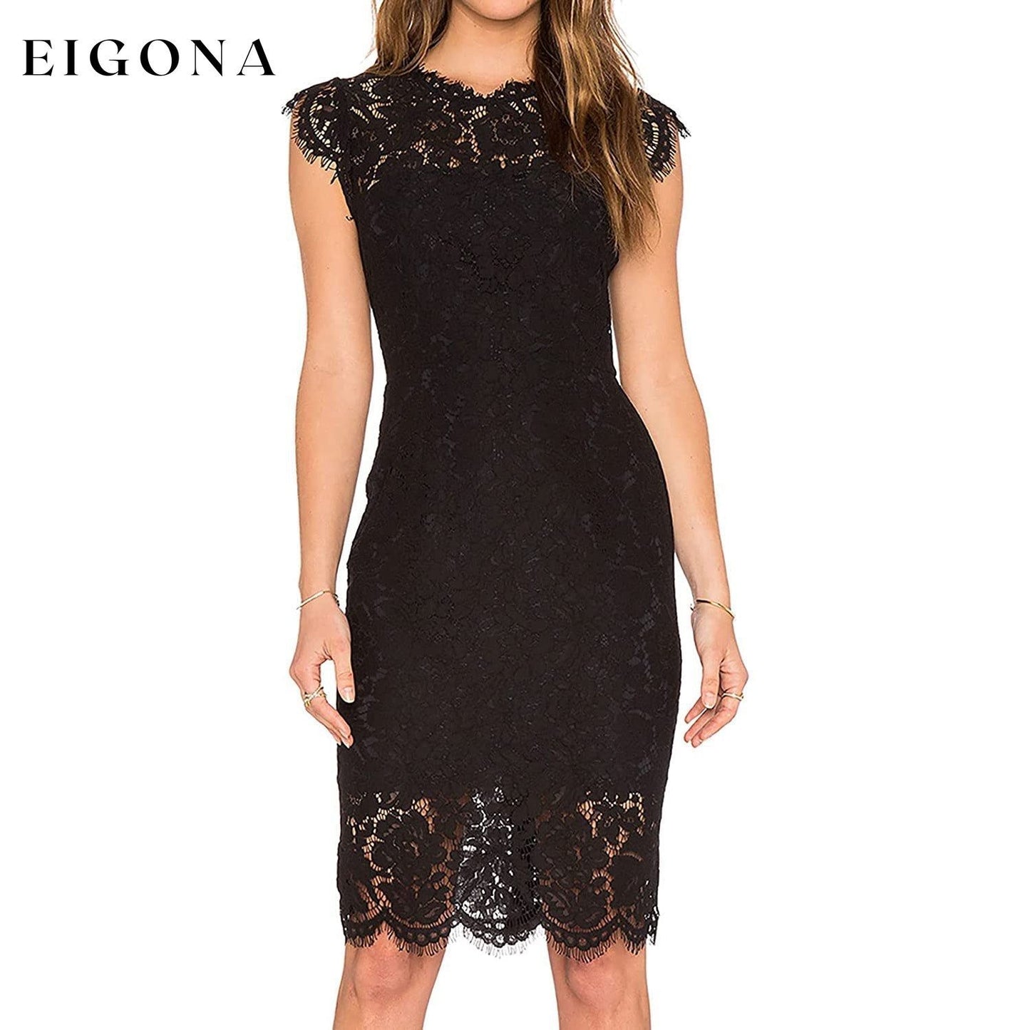 Women's Sleeveless Lace Dress Black __stock:200 casual dresses clothes dresses refund_fee:1200 show-color-swatches