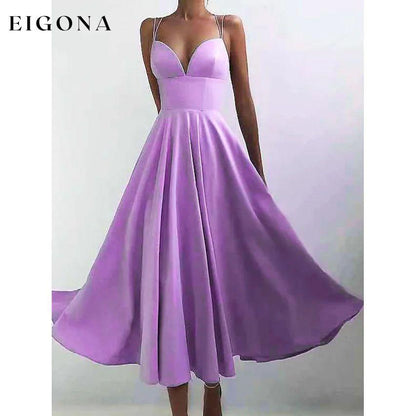 Women's Sleeveless Solid Color Open Back Maxi Dress Purple __stock:200 casual dresses clothes dresses refund_fee:1200