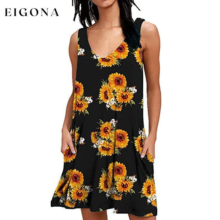 Women's Summer Casual T-Shirt Dress Sunflower __stock:200 casual dresses clothes dresses refund_fee:1200