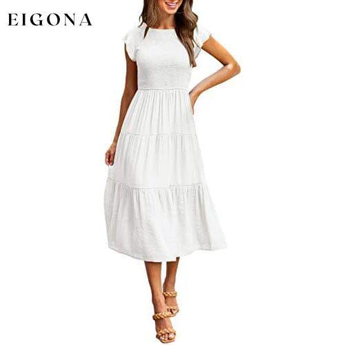 Women's Summer Casual Tiered A-Line Dress White __stock:200 casual dresses clothes dresses refund_fee:1200