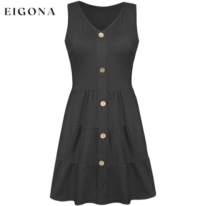 Women's Summer Sleeveless V Neck Dress __stock:200 casual dresses clothes dresses refund_fee:1200