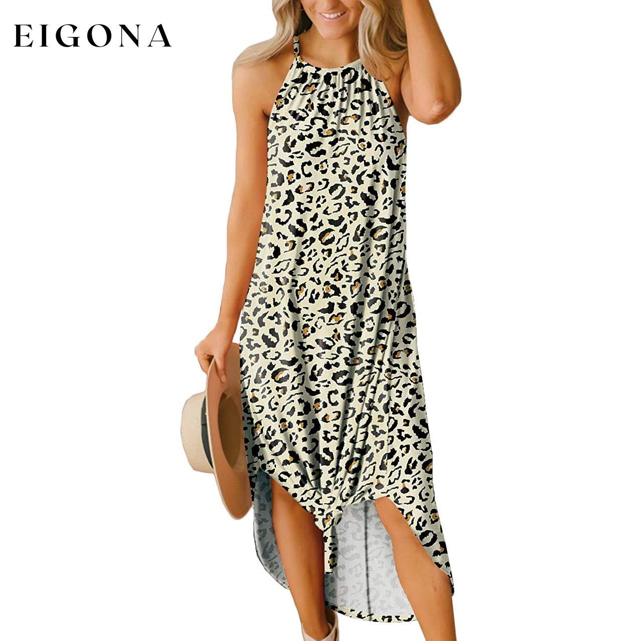 Women's Summer Slit Open Back Dress Leopard __stock:200 casual dresses clothes dresses refund_fee:1200