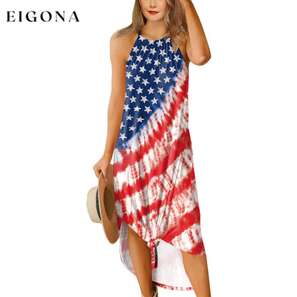 Women's Summer Slit Open Back Dress USA Patriotic __stock:200 casual dresses clothes dresses refund_fee:1200