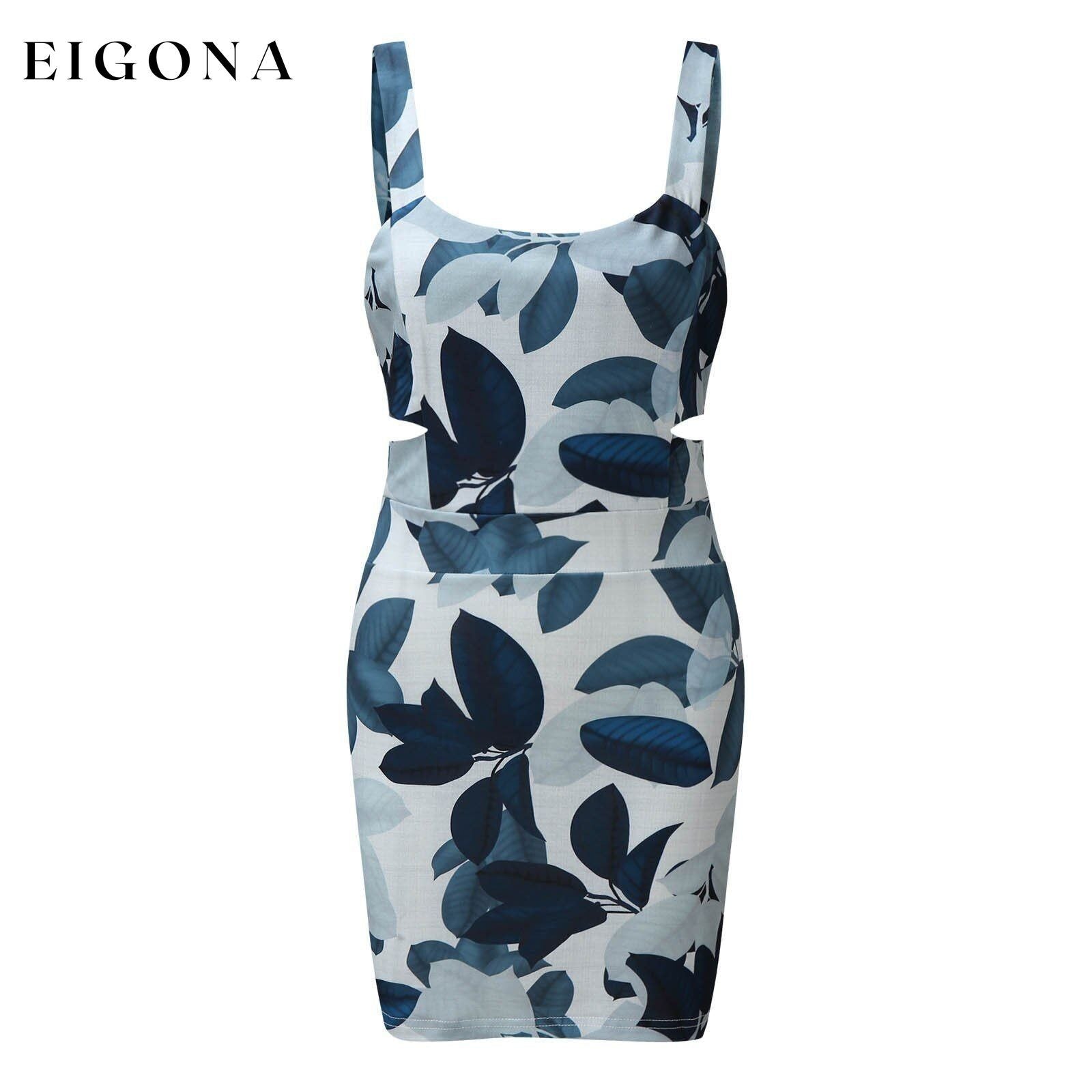 Women's Summer Spliced Dress Sling Sleeveless Blue __stock:500 casual dresses clothes dresses refund_fee:800