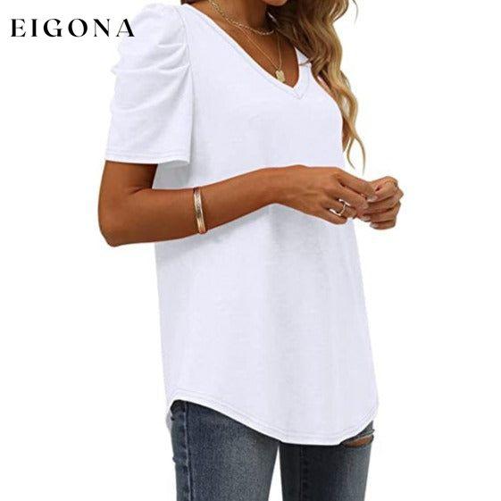 Women's Summer V-Neck Casual T-Shirt __stock:200 clothes refund_fee:1200 tops