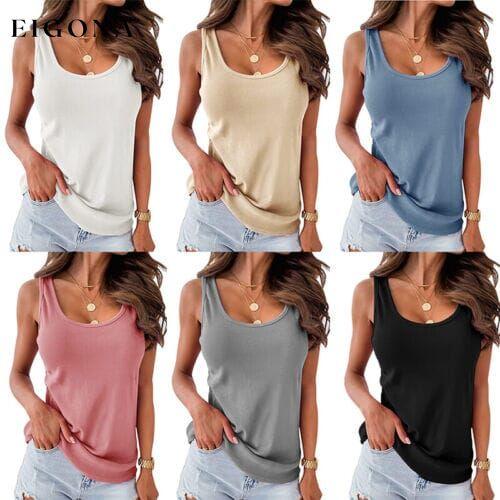 Women's Tank Top Plain Sleeveless Casual Basic U Neck Regular Cotton __stock:200 clothes refund_fee:800 tops