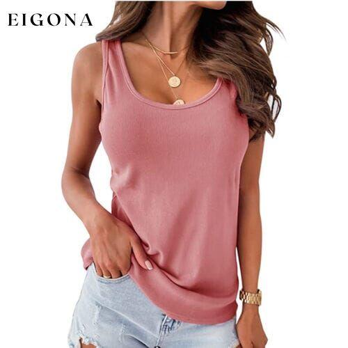 Women's Tank Top Plain Sleeveless Casual Basic U Neck Regular Cotton Pink __stock:200 clothes refund_fee:800 tops