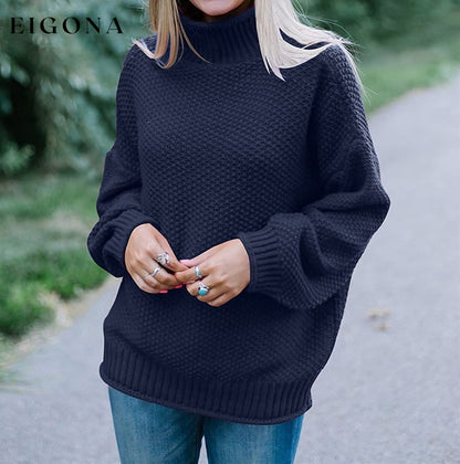 Women's Turtleneck Batwing Sleeve Loose Oversized Chunky Knitted Pullover Sweater Jumper Tops __stock:500 clothes refund_fee:1200 tops