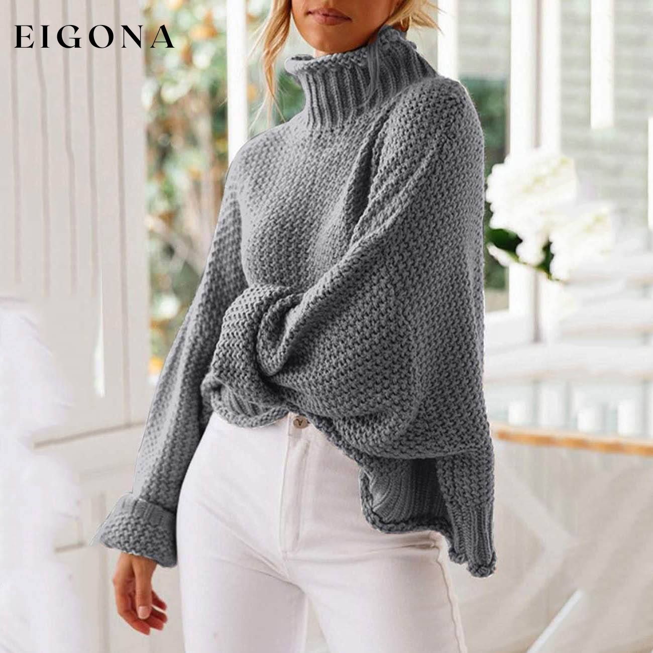 Women's Turtleneck Batwing Sleeve Loose Oversized Chunky Knitted Pullover Sweater Jumper Tops __stock:500 clothes refund_fee:1200 tops