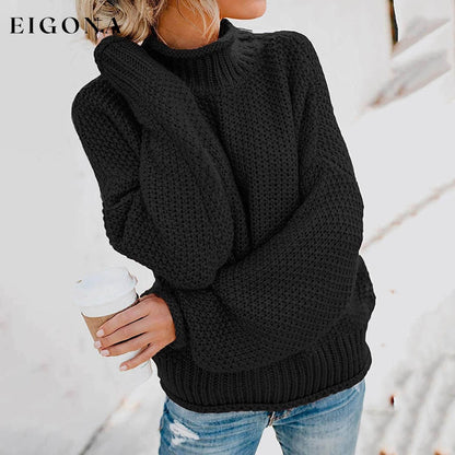 Women's Turtleneck Batwing Sleeve Loose Oversized Chunky Knitted Pullover Sweater Jumper Tops __stock:500 clothes refund_fee:1200 tops