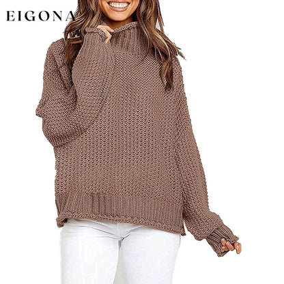 Women's Turtleneck Batwing Sleeve Loose Oversized Chunky Knitted Pullover Sweater Jumper Tops __stock:500 clothes refund_fee:1200 tops