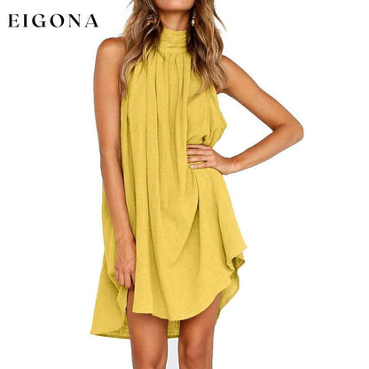 Women's Turtleneck T-Shirt Dress Yellow __stock:200 casual dresses clothes dresses refund_fee:800