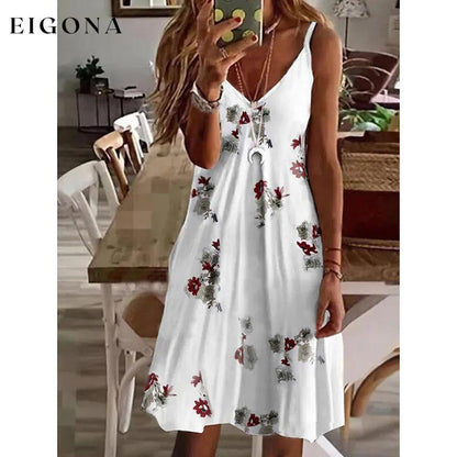 Women's V-Neck Casual Sling Dress Flowers __stock:200 casual dresses clothes dresses refund_fee:800