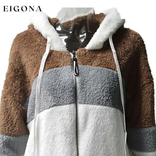 Women's Warm Plush Faux Fur Hooded Jacket Outerwear __stock:1000 Jackets & Coats refund_fee:1200